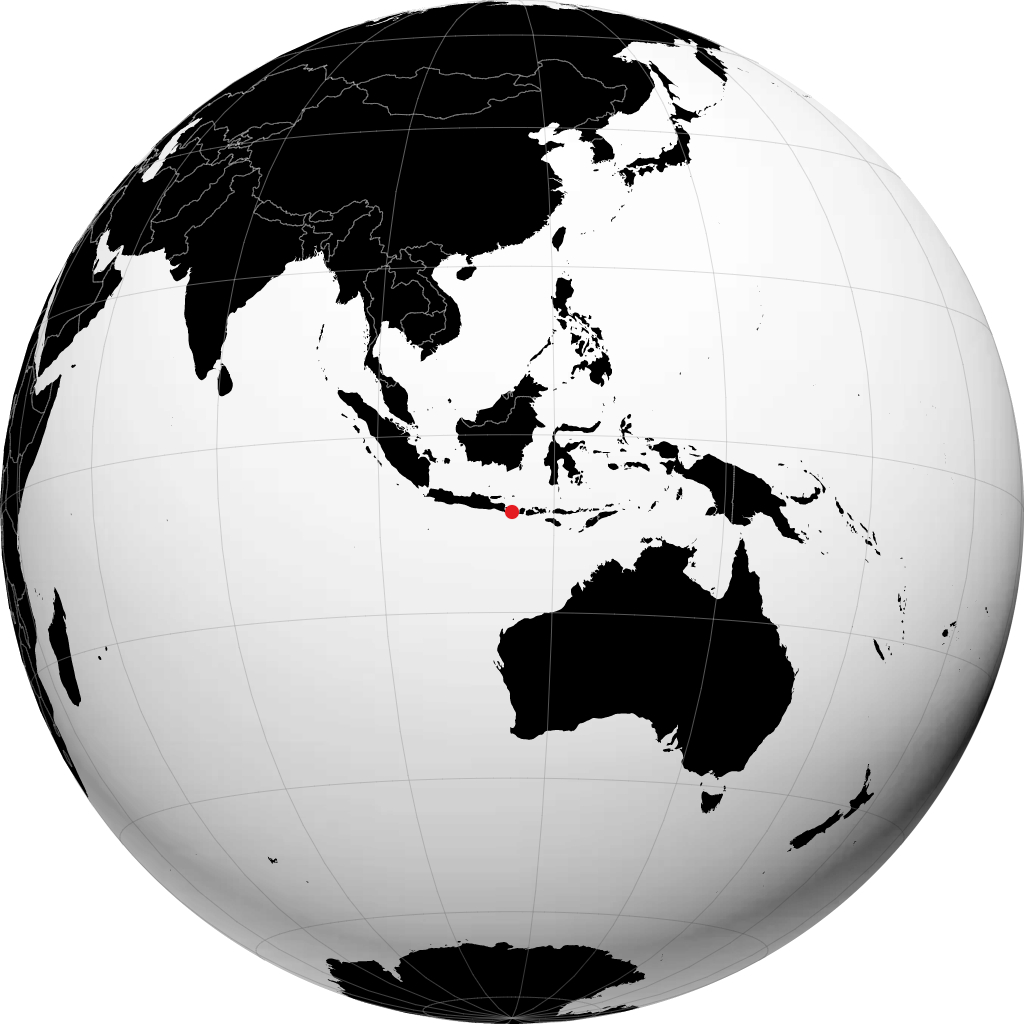 Denpasar on the globe
