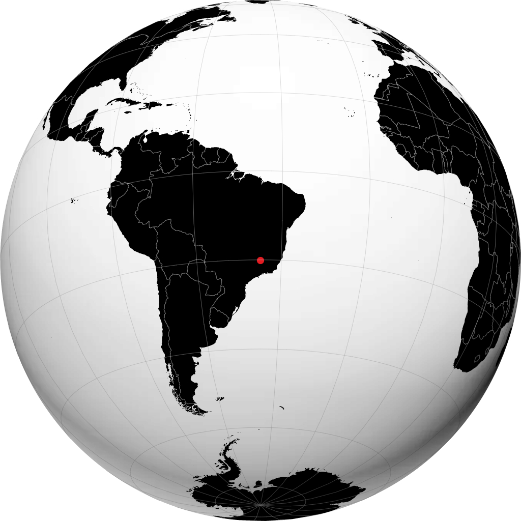 Divinópolis on the globe