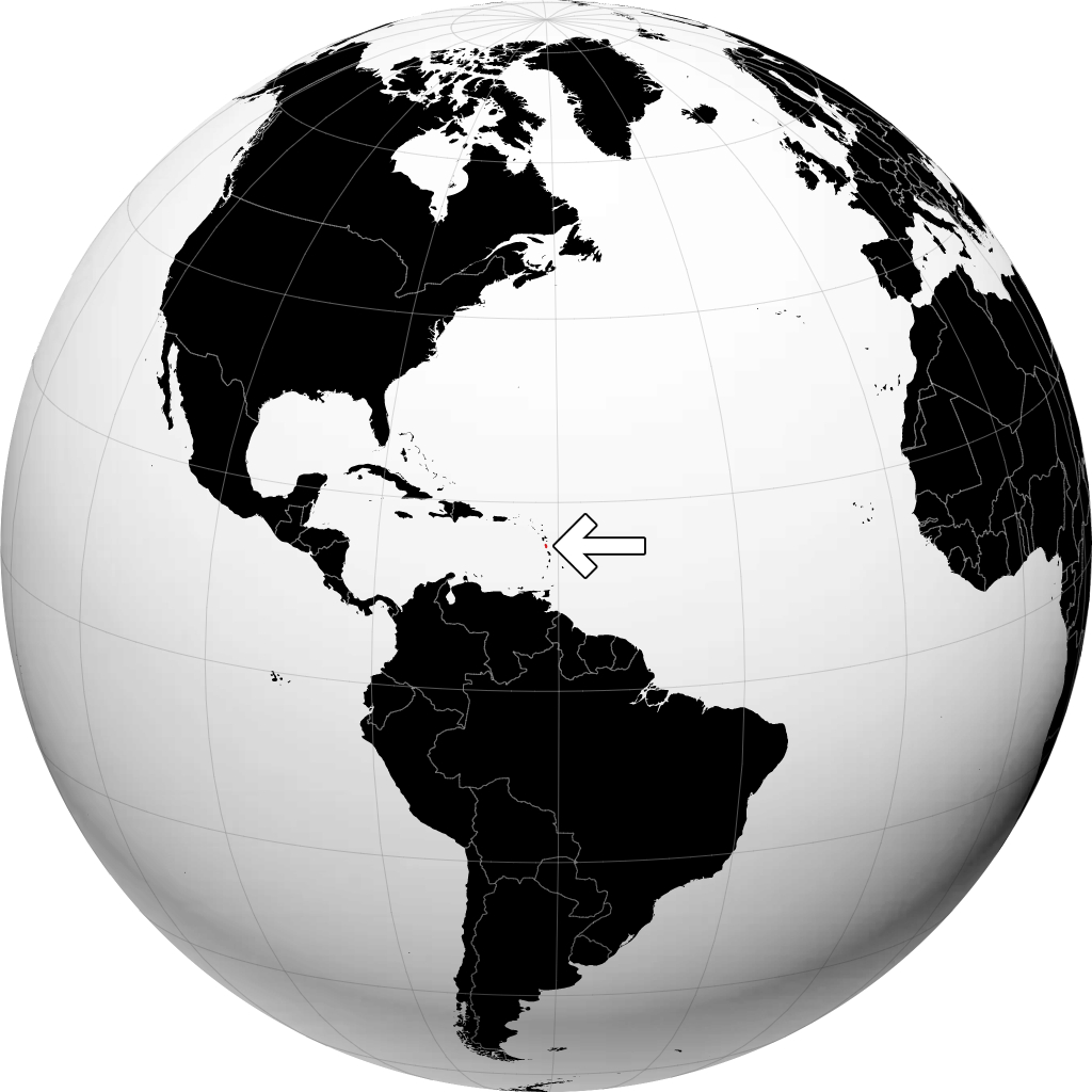 Dominica on the globe