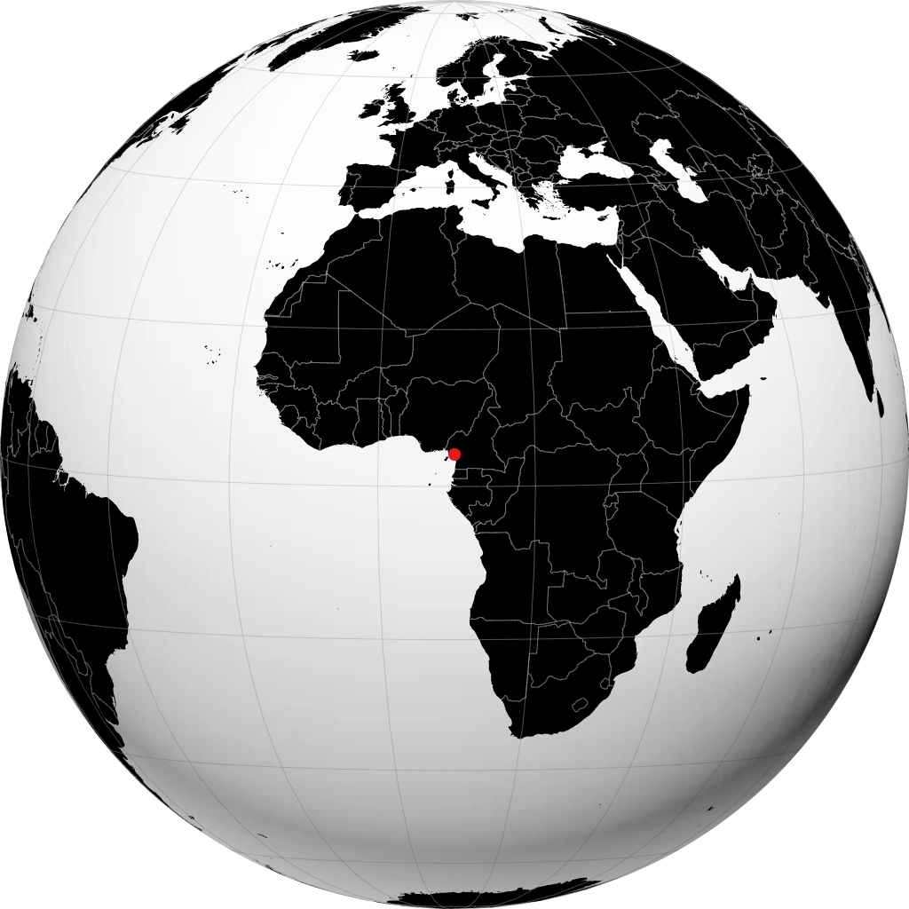 Douala on the globe