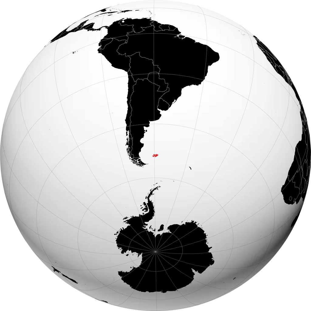 Falkland Islands on the globe