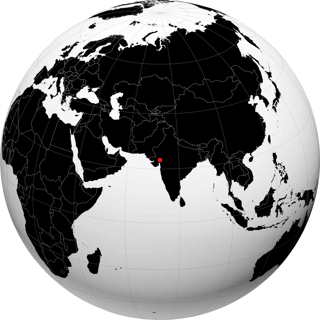 Gandhinagar on the globe