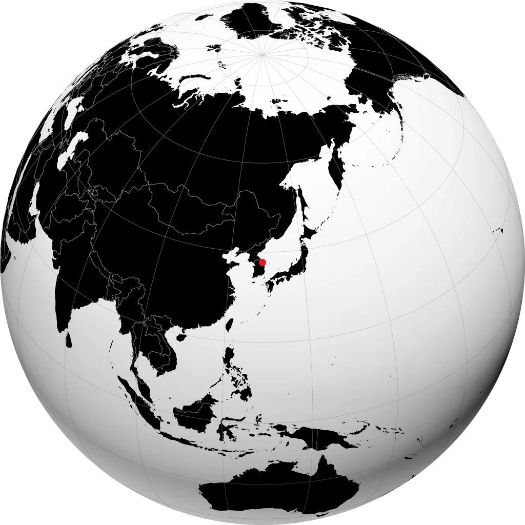 Gangneung on the globe