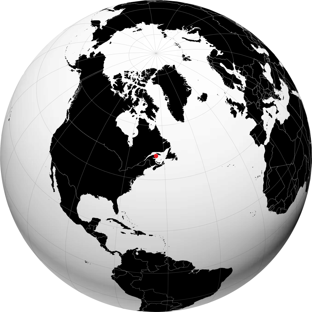 Gaspé on the globe