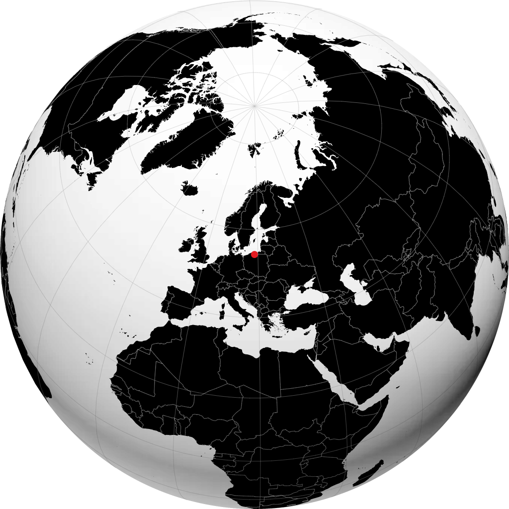 Gdańsk on the globe