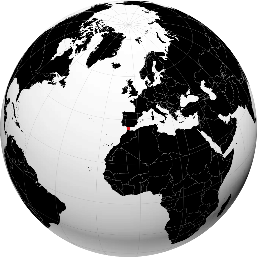 Gibraltar on the globe