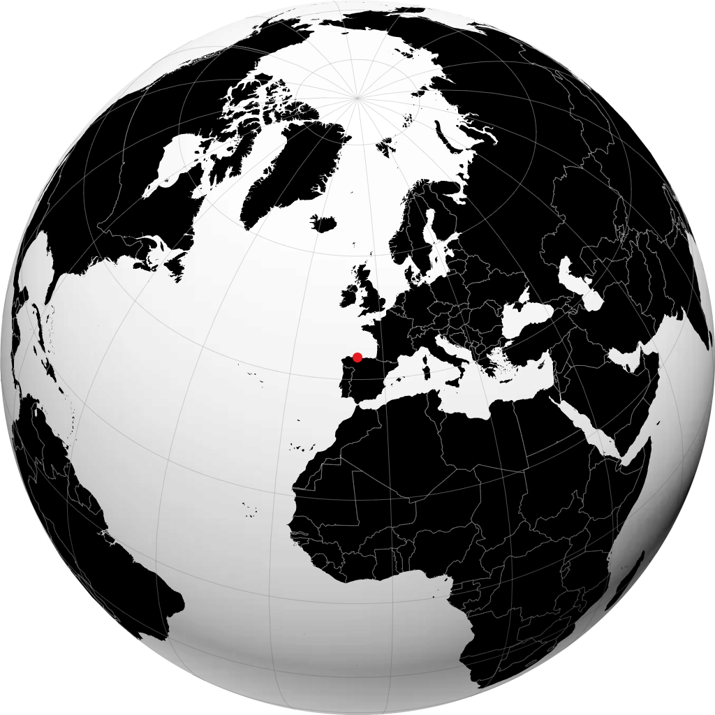 Gijón on the globe
