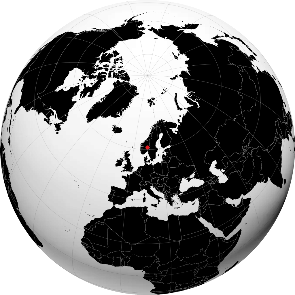 Gjøvik on the globe