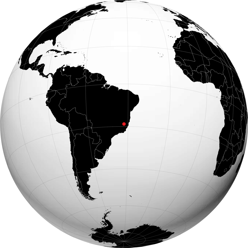 Governador Valadares on the globe