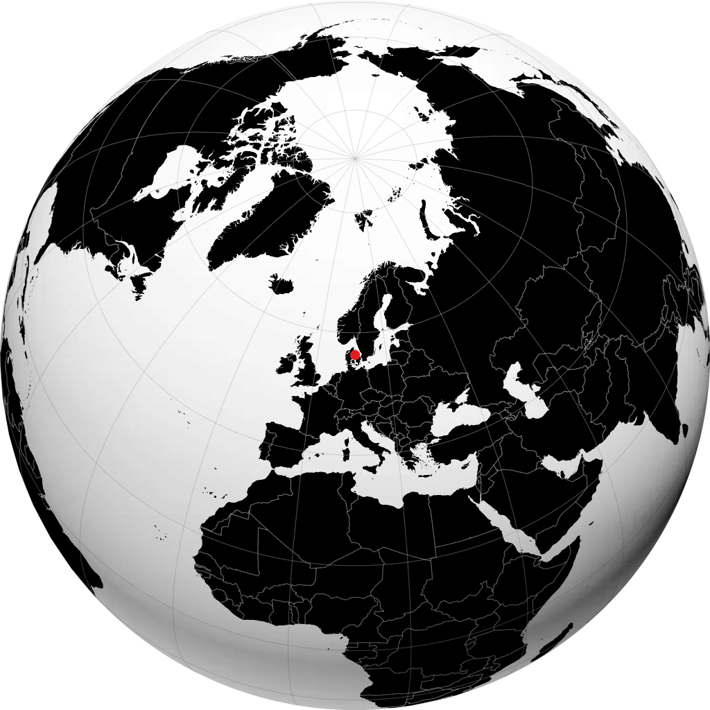 Grenå on the globe