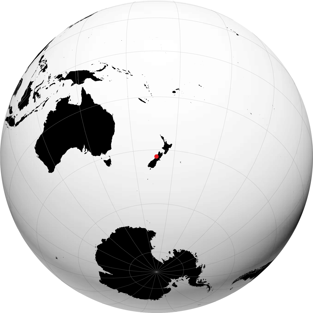 Greymouth on the globe