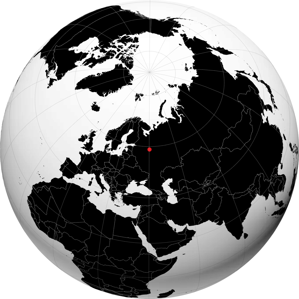 Gryazovets on the globe