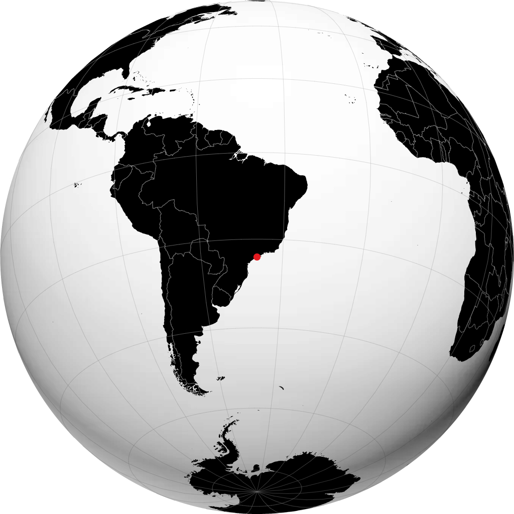 Guaruja on the globe