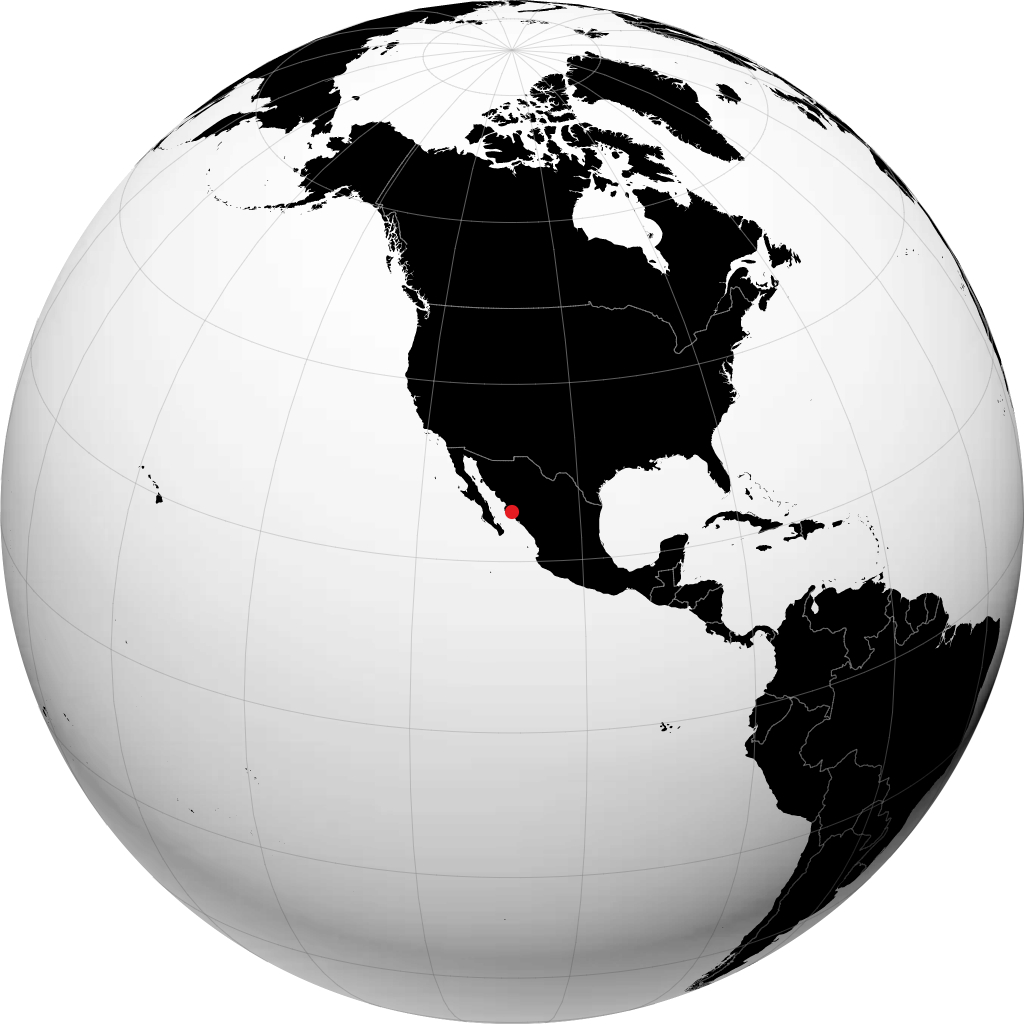 Guasave on the globe