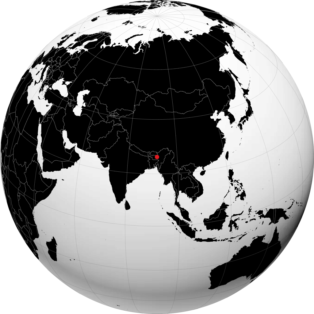 Guwahati on the globe