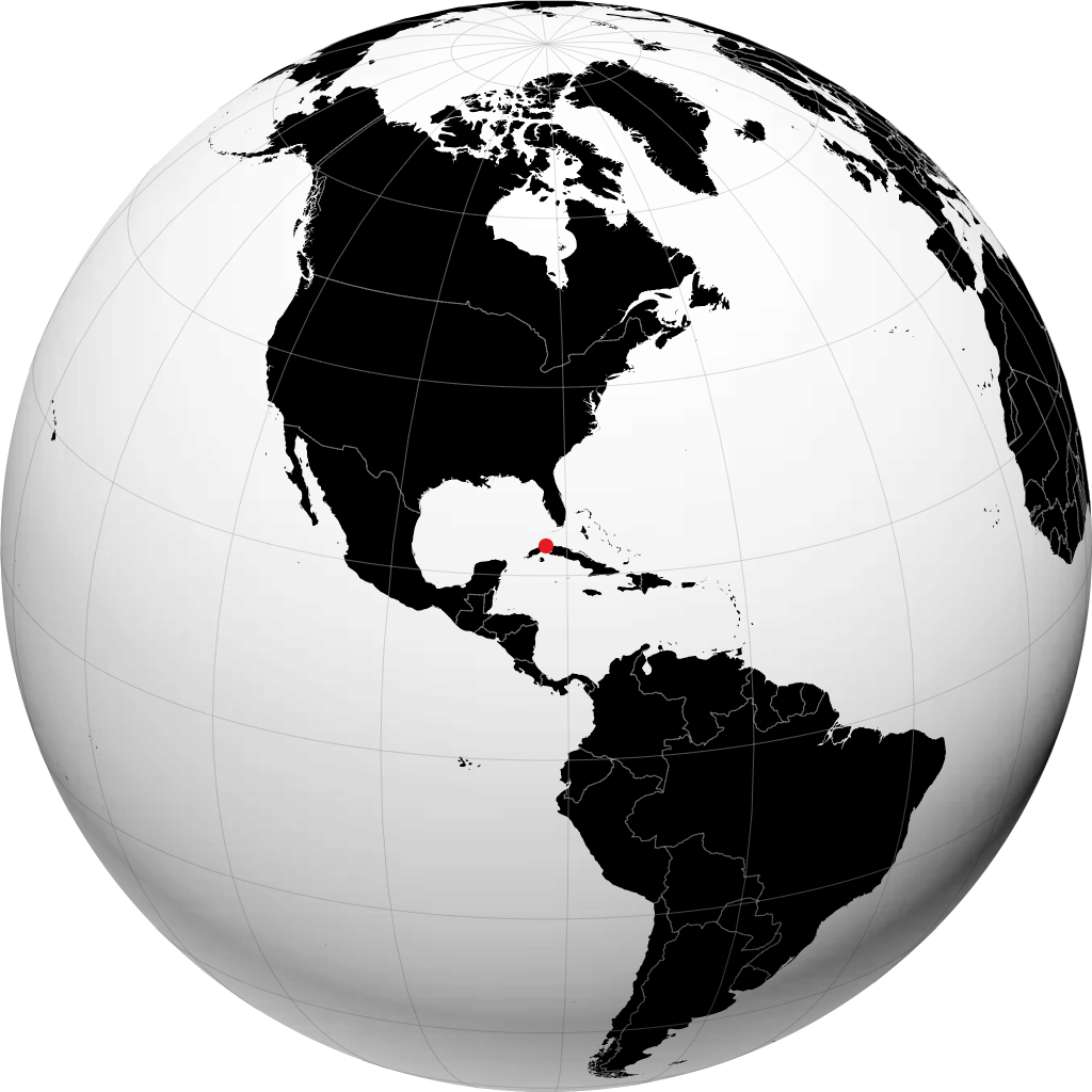 Havana on the globe