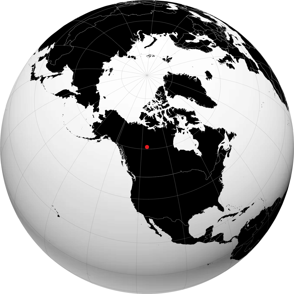 Hay River on the globe