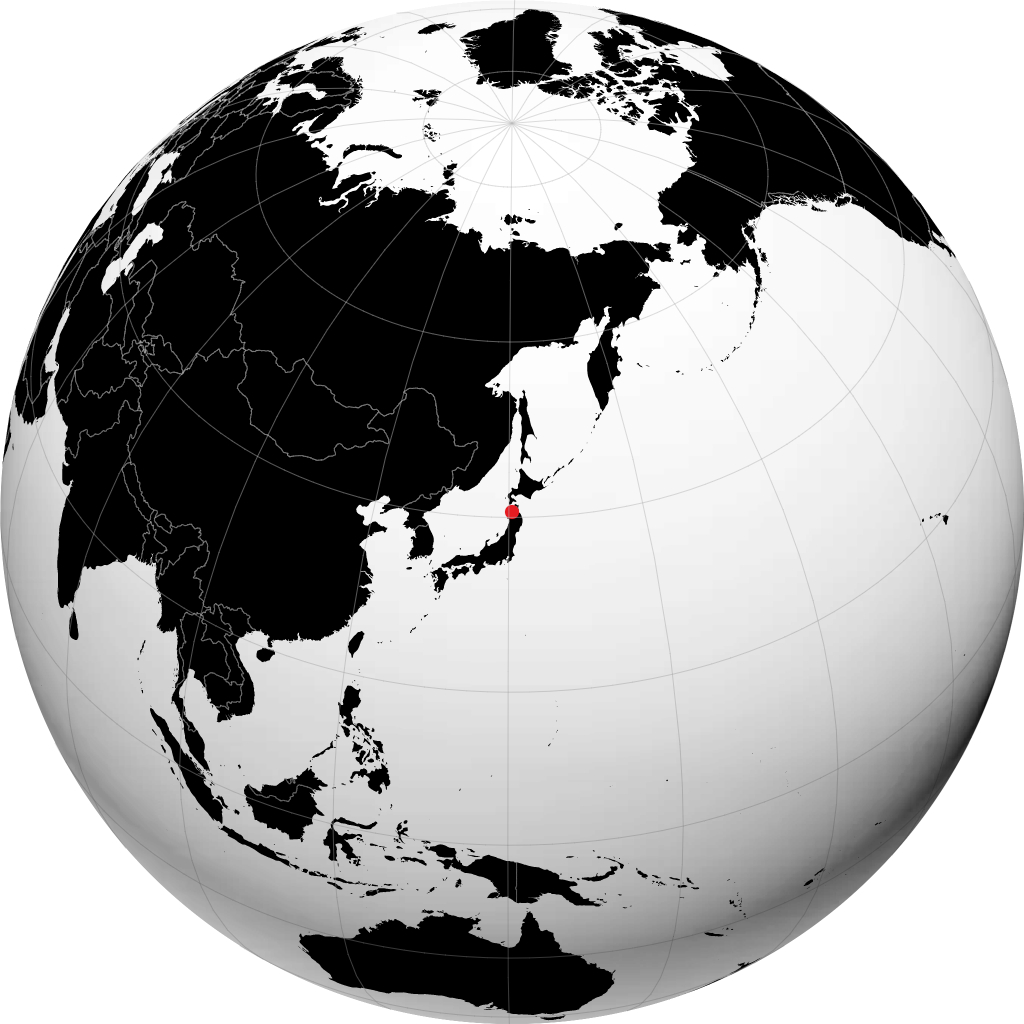 Hirosaki on the globe