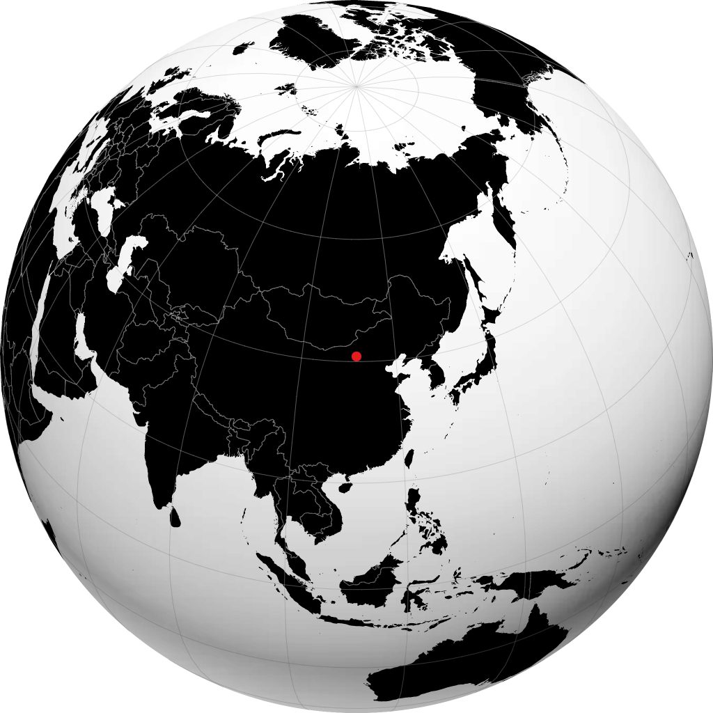 Hohhot on the globe