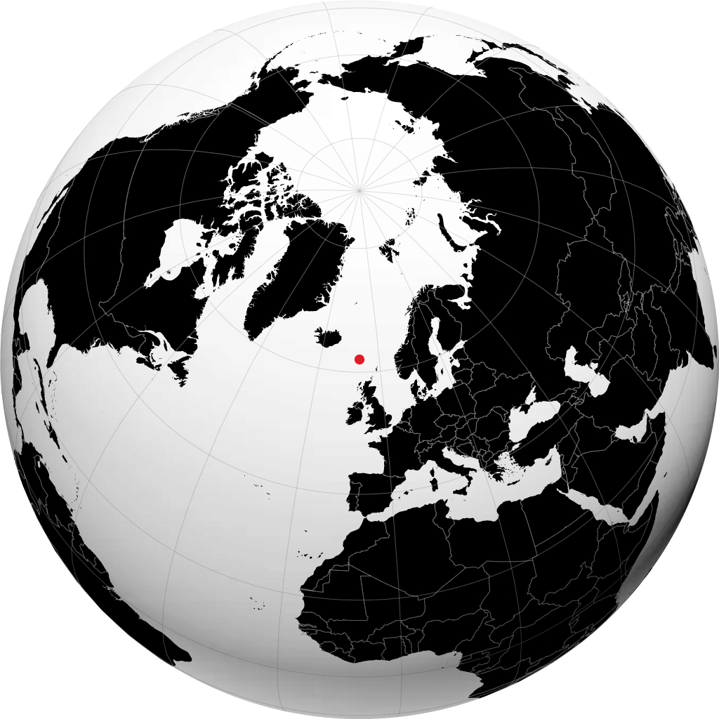 Hoyvík on the globe