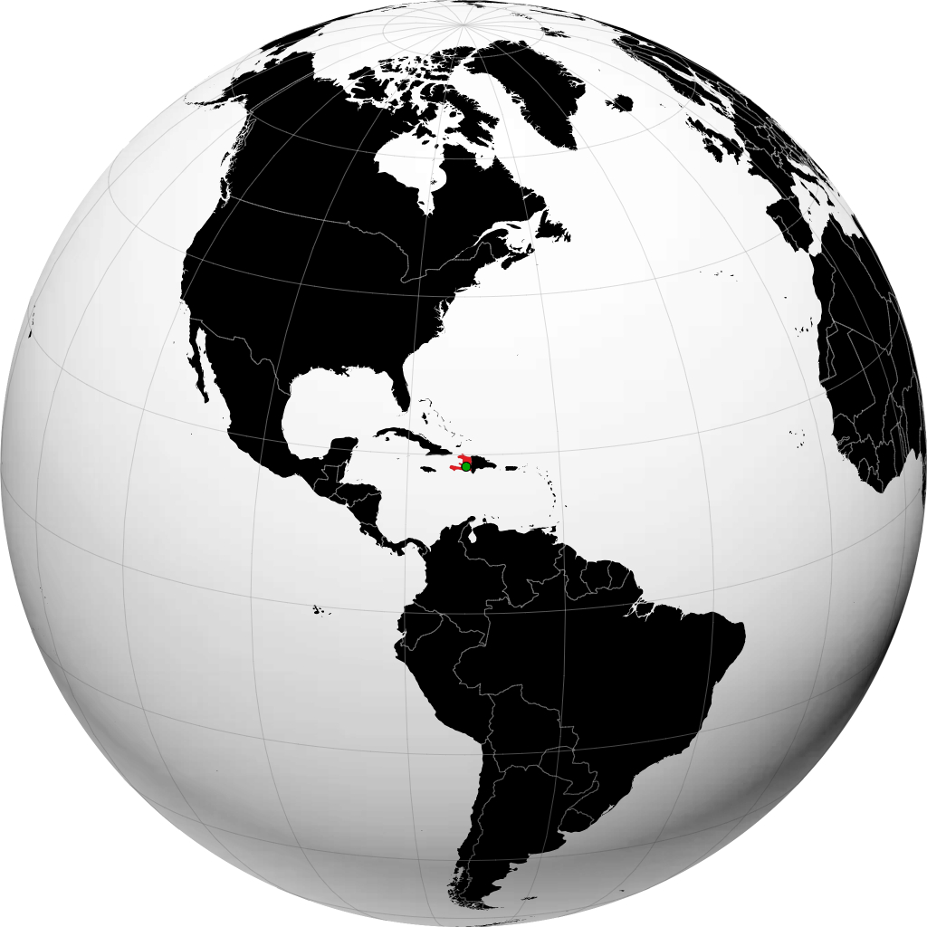 Haiti on the globe