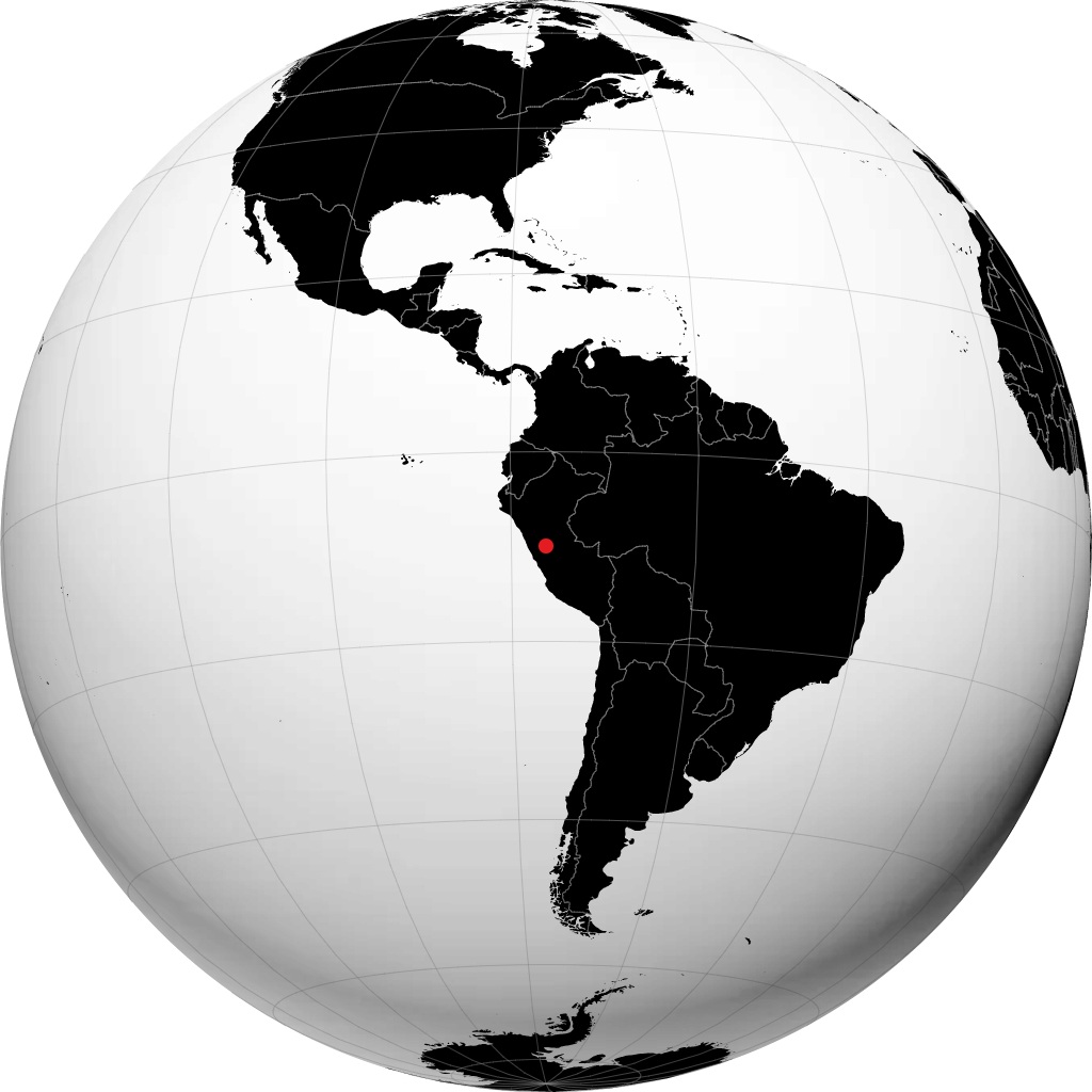 Huánuco on the globe