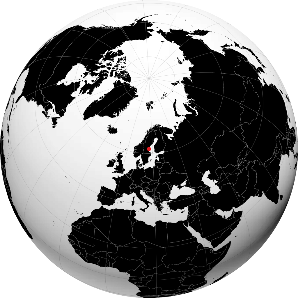 Hudiksvall on the globe