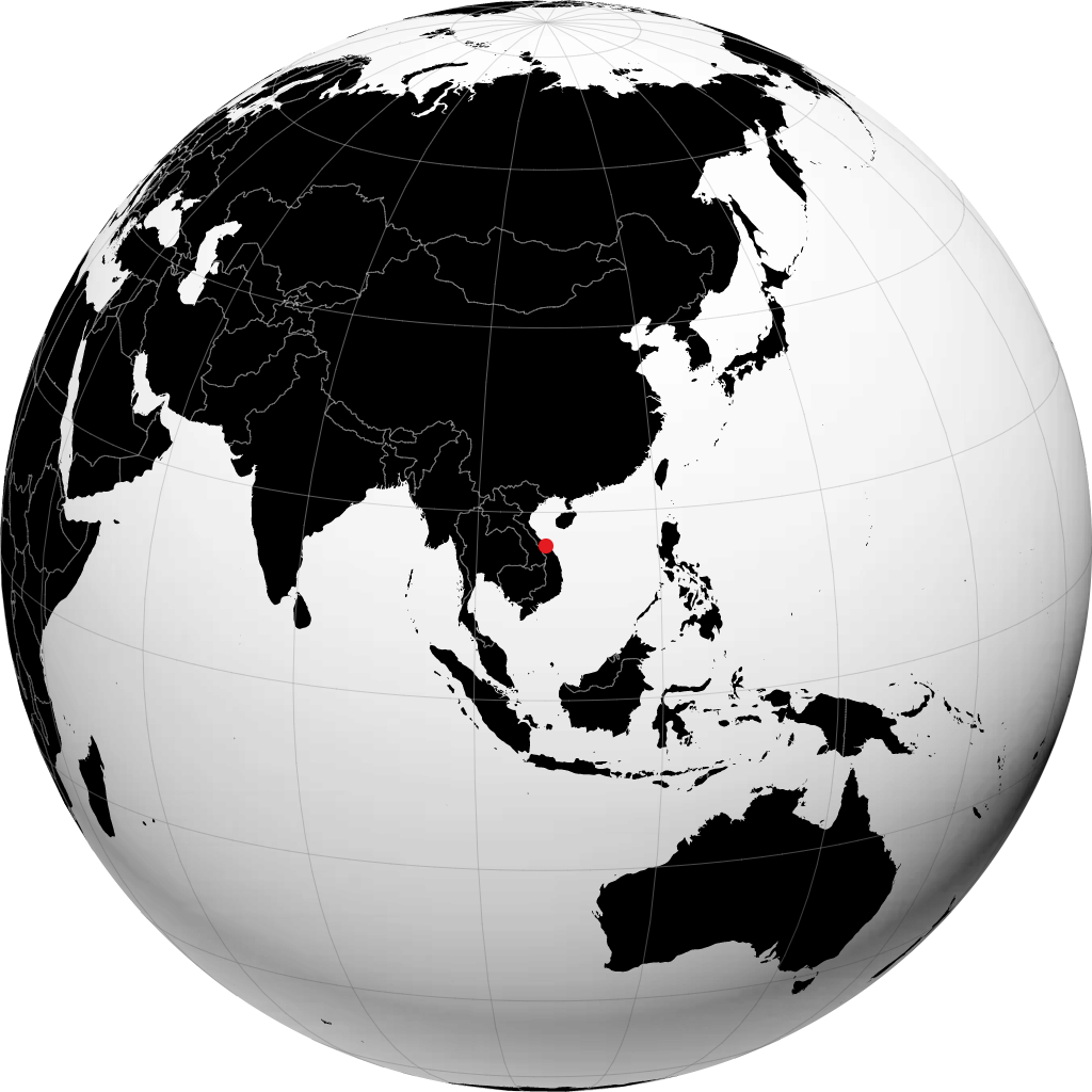 Huế on the globe