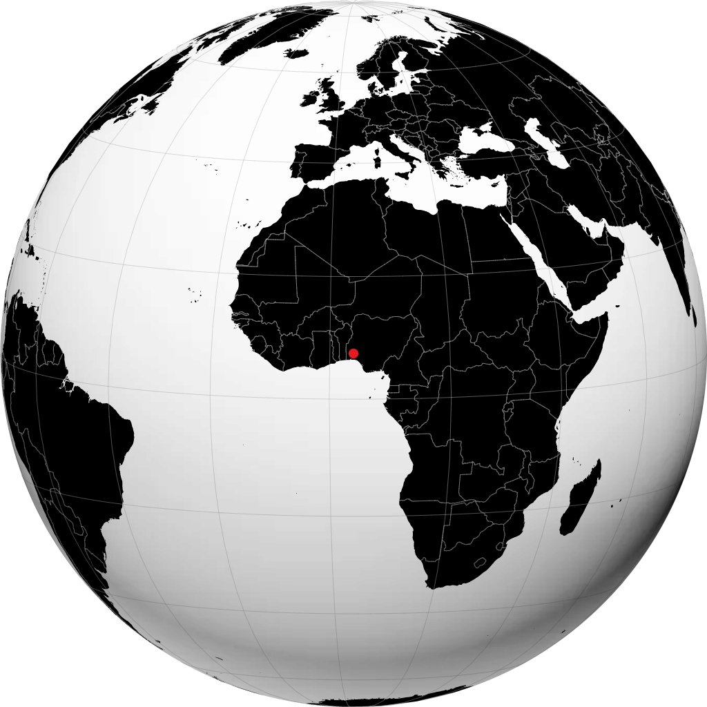 Ibadan on the globe