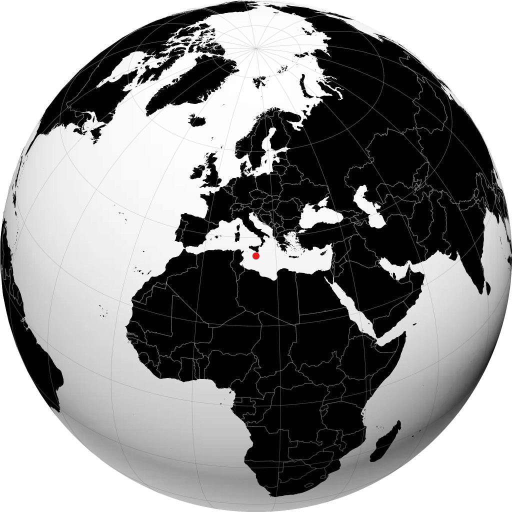Imsida on the globe