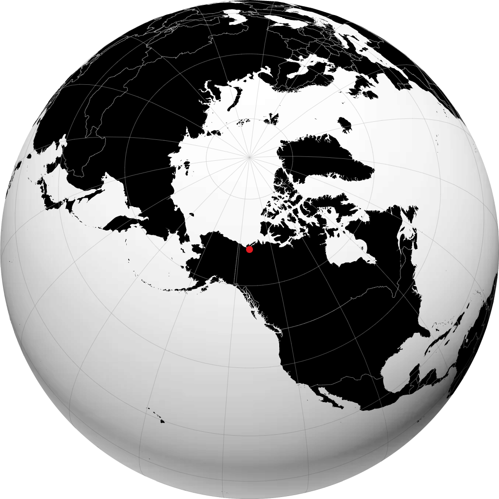 Inuvik on the globe