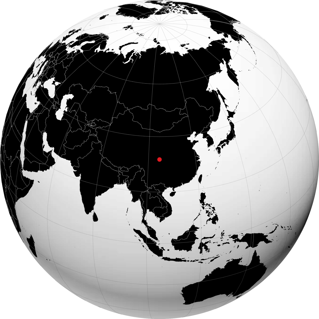 Jiangyou on the globe