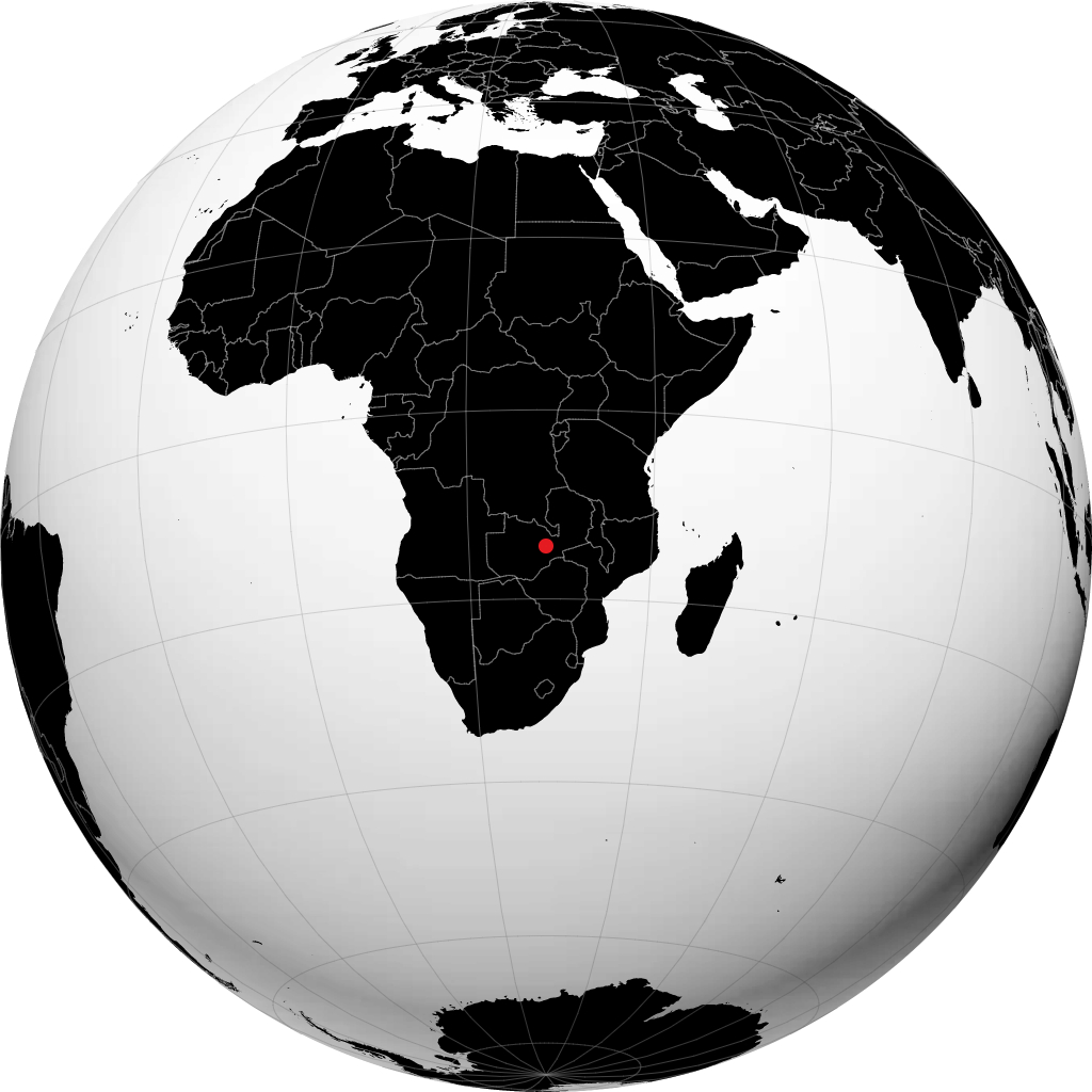 Kabwe on the globe
