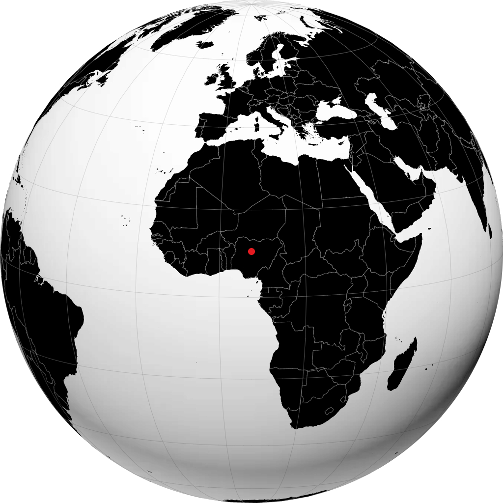 Kaduna on the globe