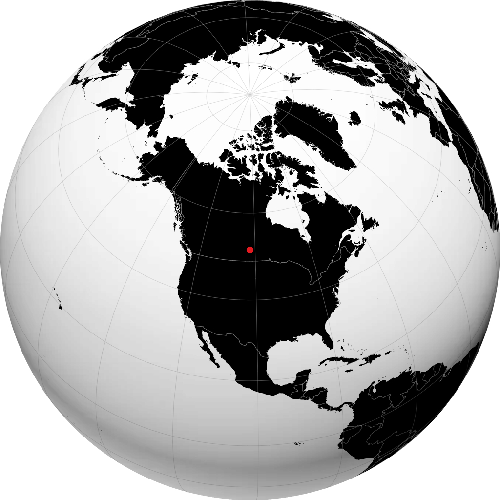 Kamsack on the globe