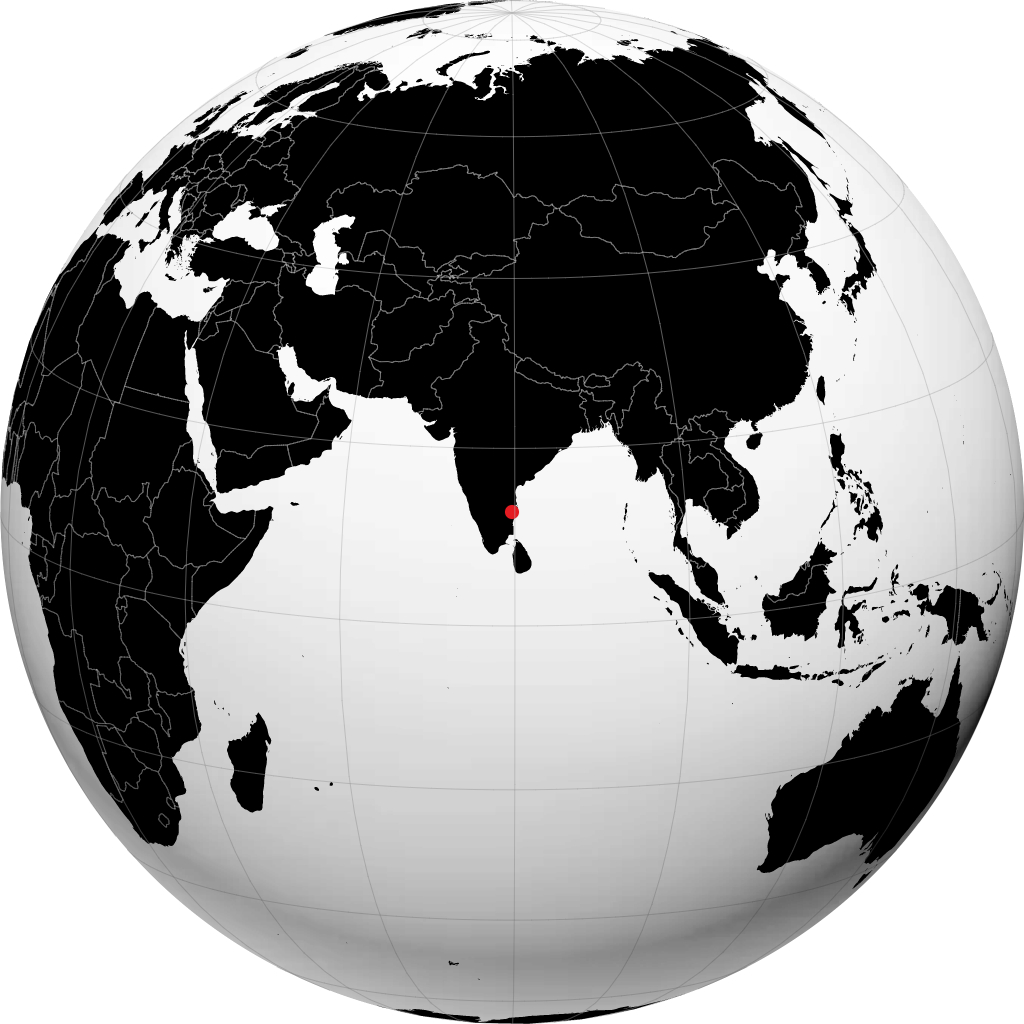 Kanchipuram on the globe