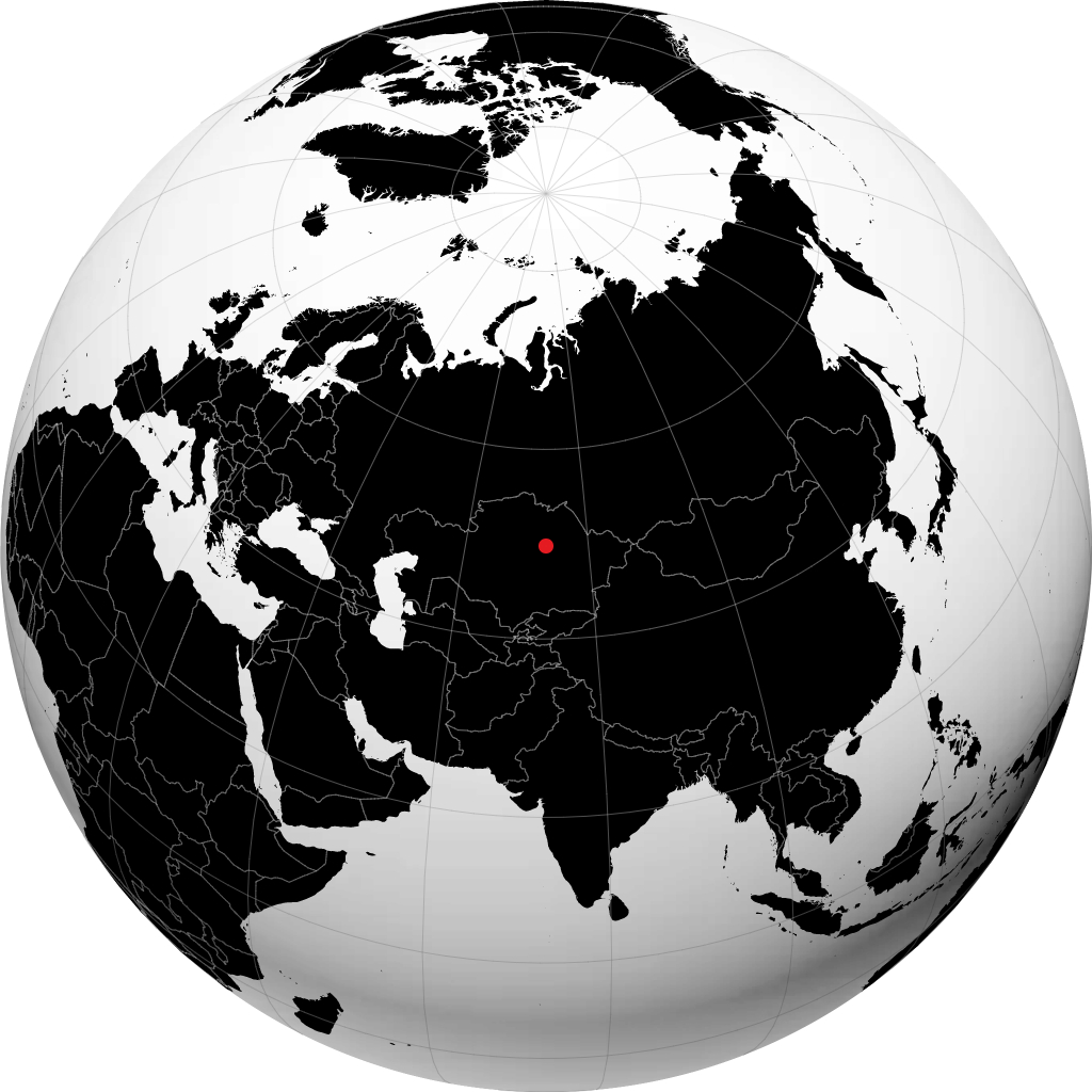 Karagandy on the globe