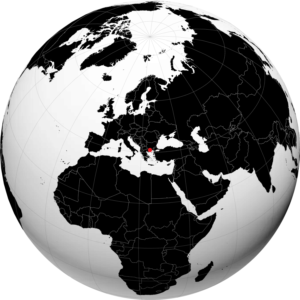 Kavala on the globe