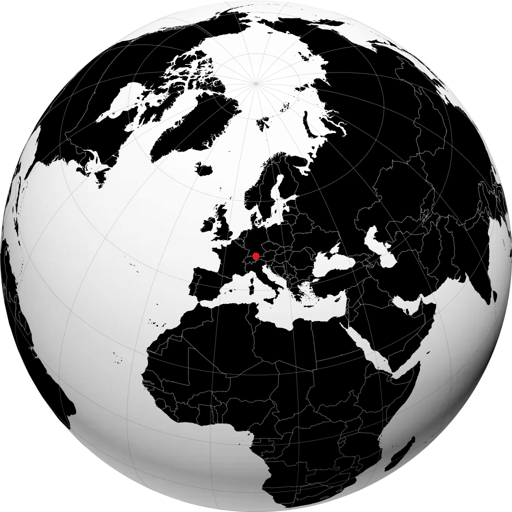 Kempten (Allgaeu) on the globe