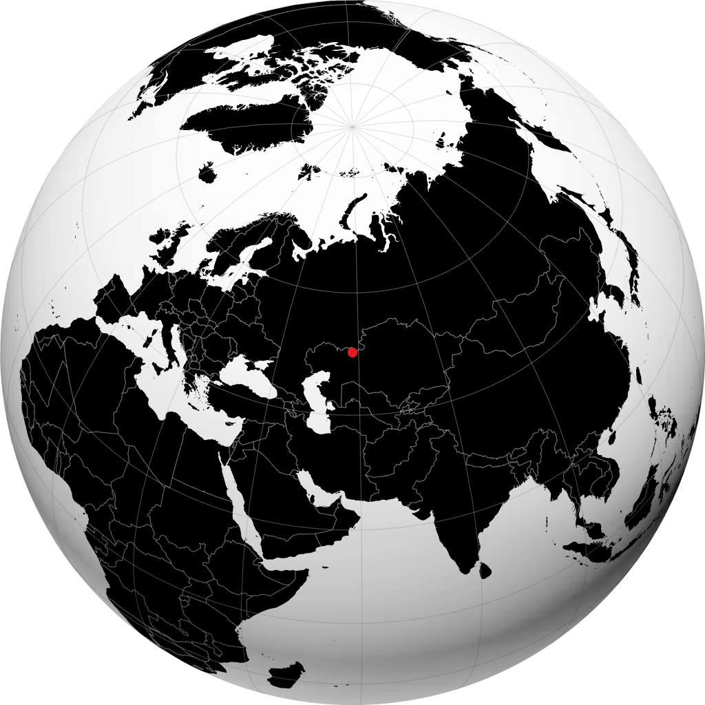 Khromtaū on the globe