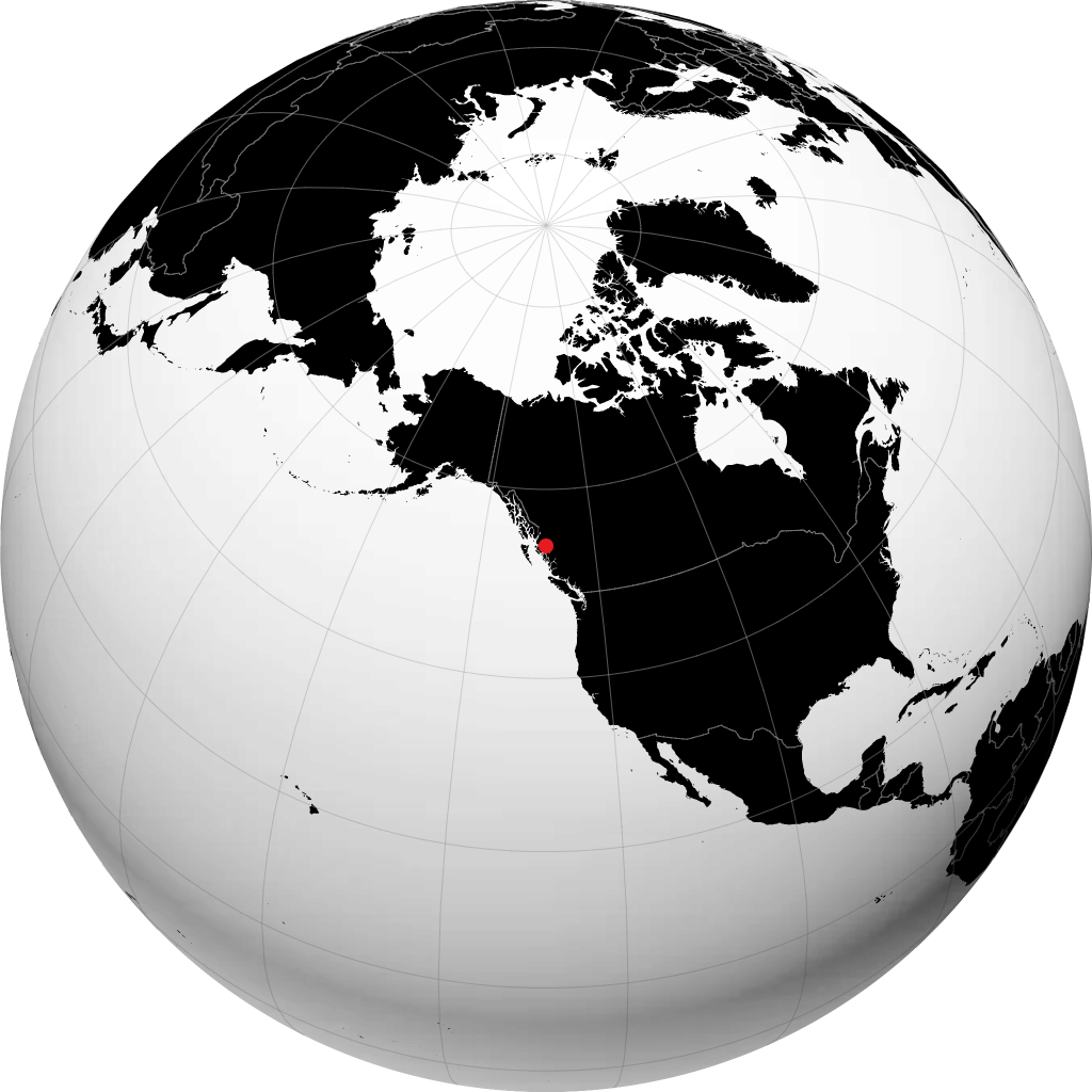 Kitimat on the globe