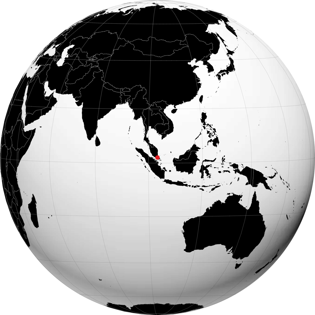 Kluang on the globe