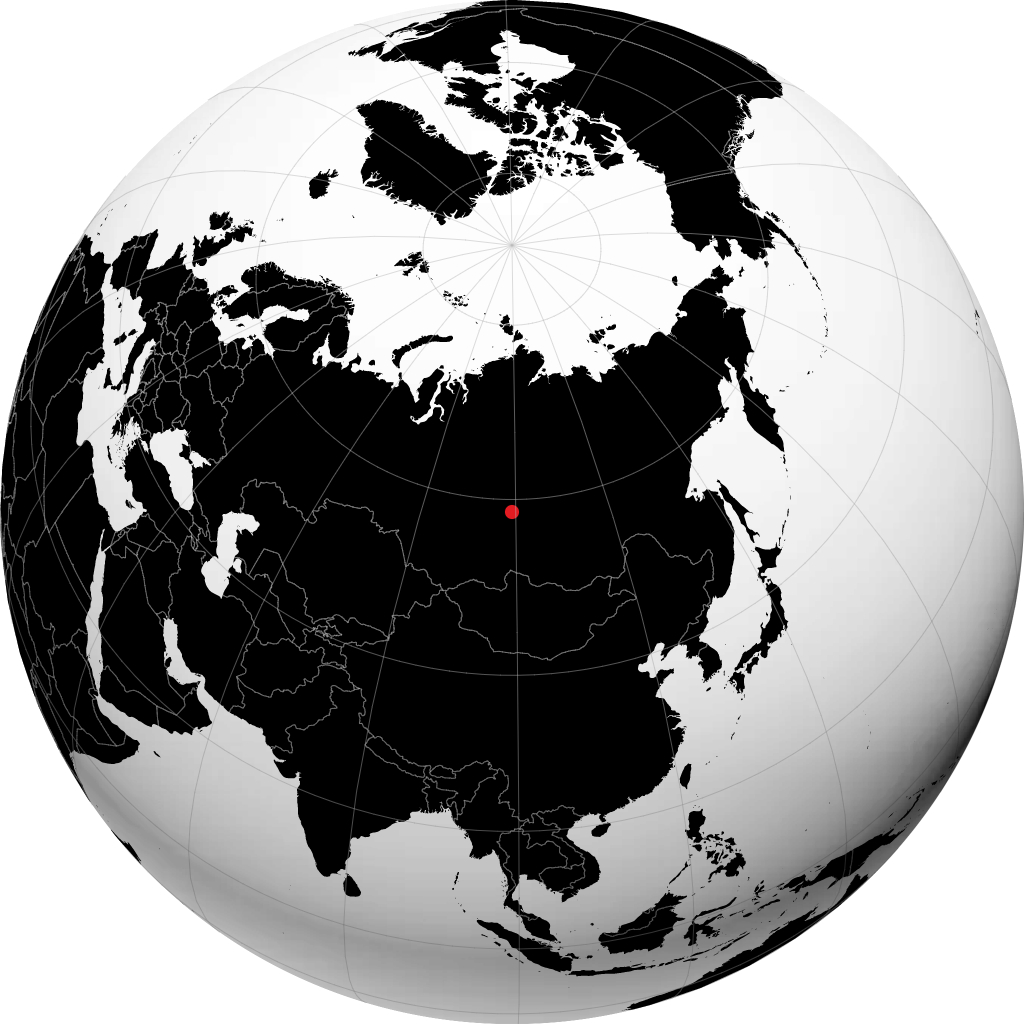 Kodinsk on the globe