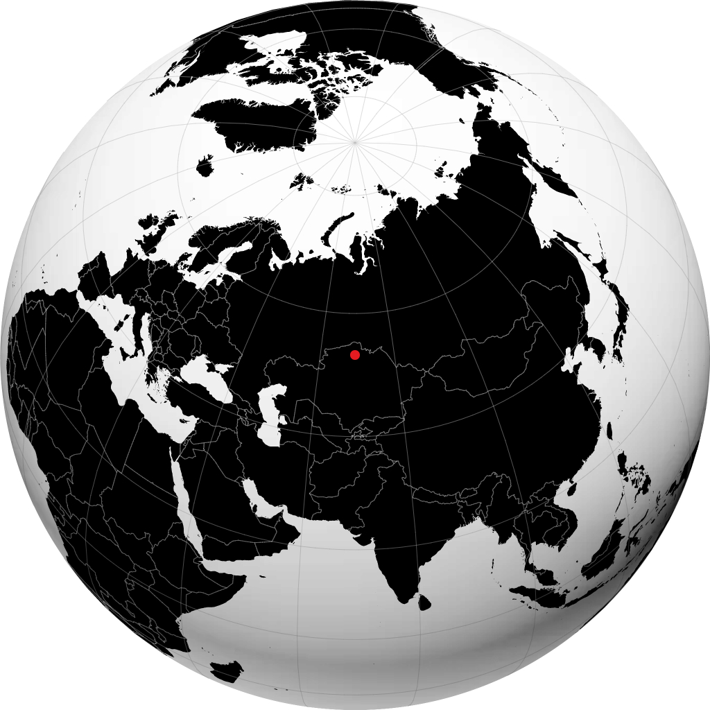 Kökshetaū on the globe