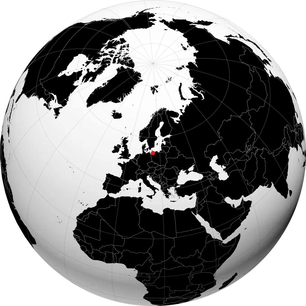 Kołobrzeg on the globe