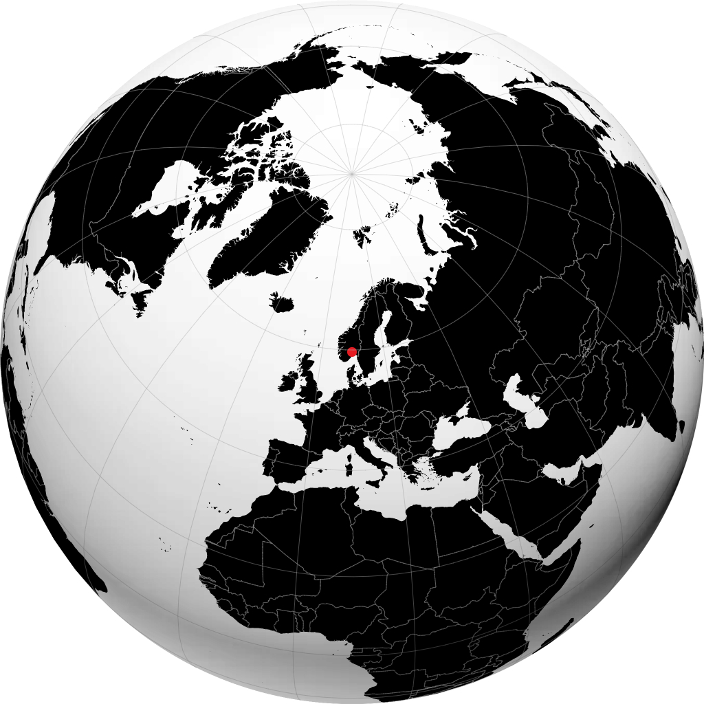Kongsberg on the globe