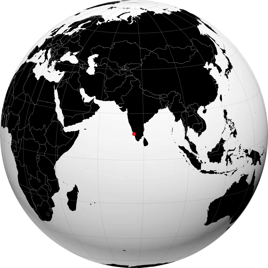Kozhikode on the globe