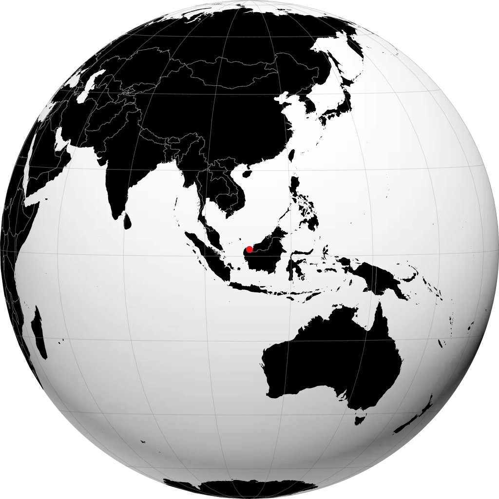 Kuching on the globe