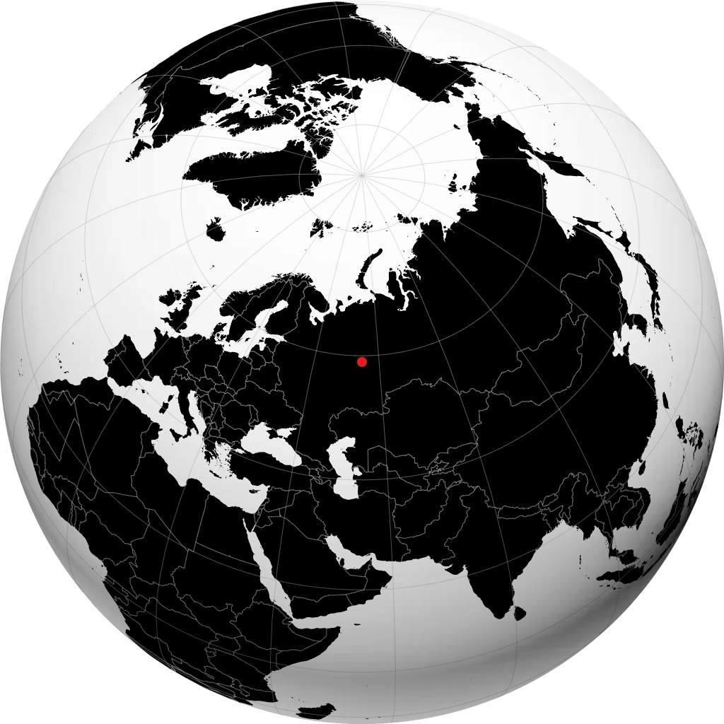 Kudymkar on the globe
