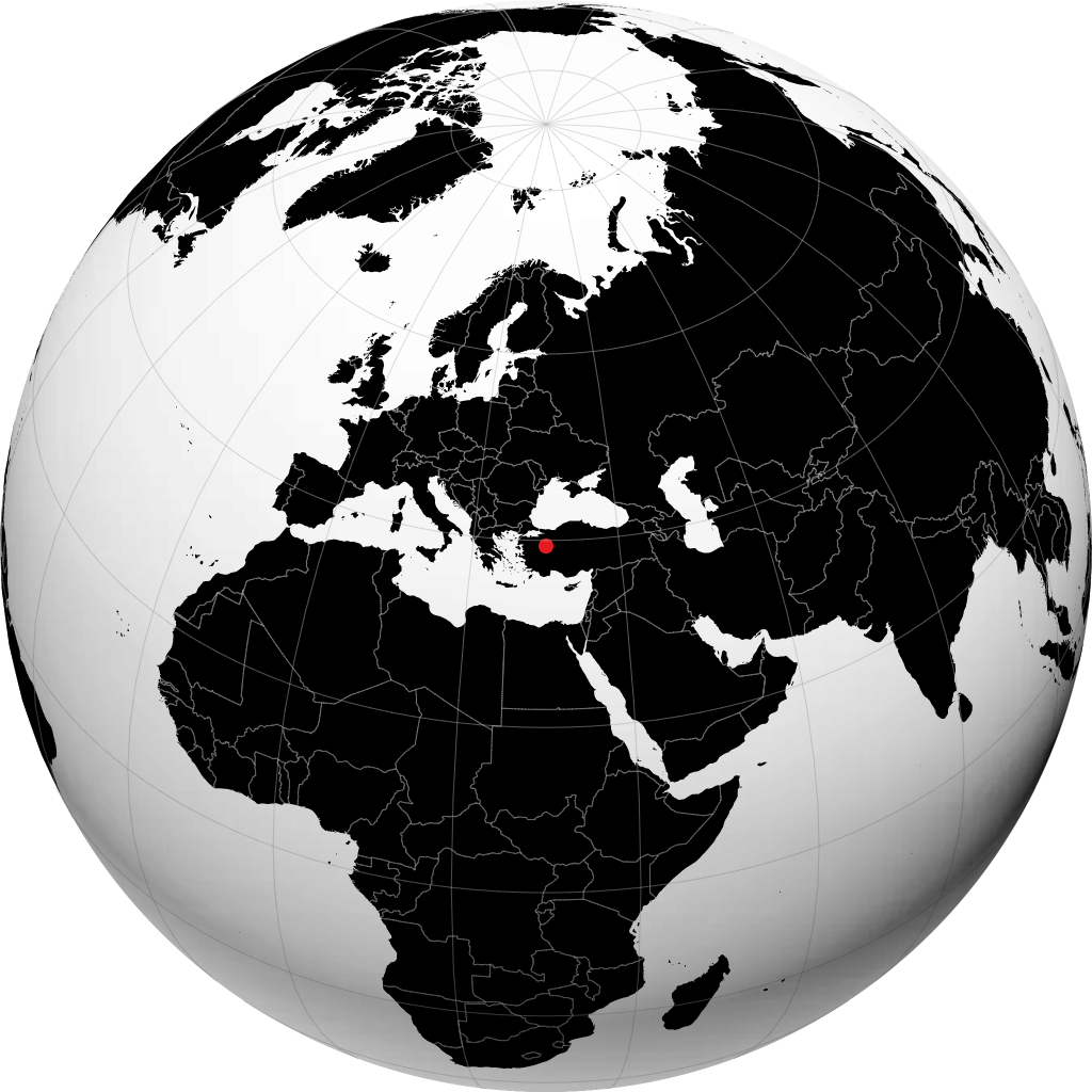 Kütahya on the globe